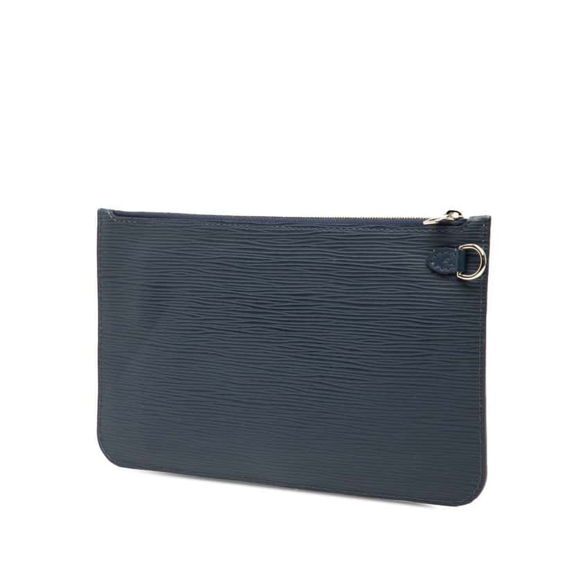 Louis Vuitton Epi Neverfull Pouch Blue Leather Good condition - Back View