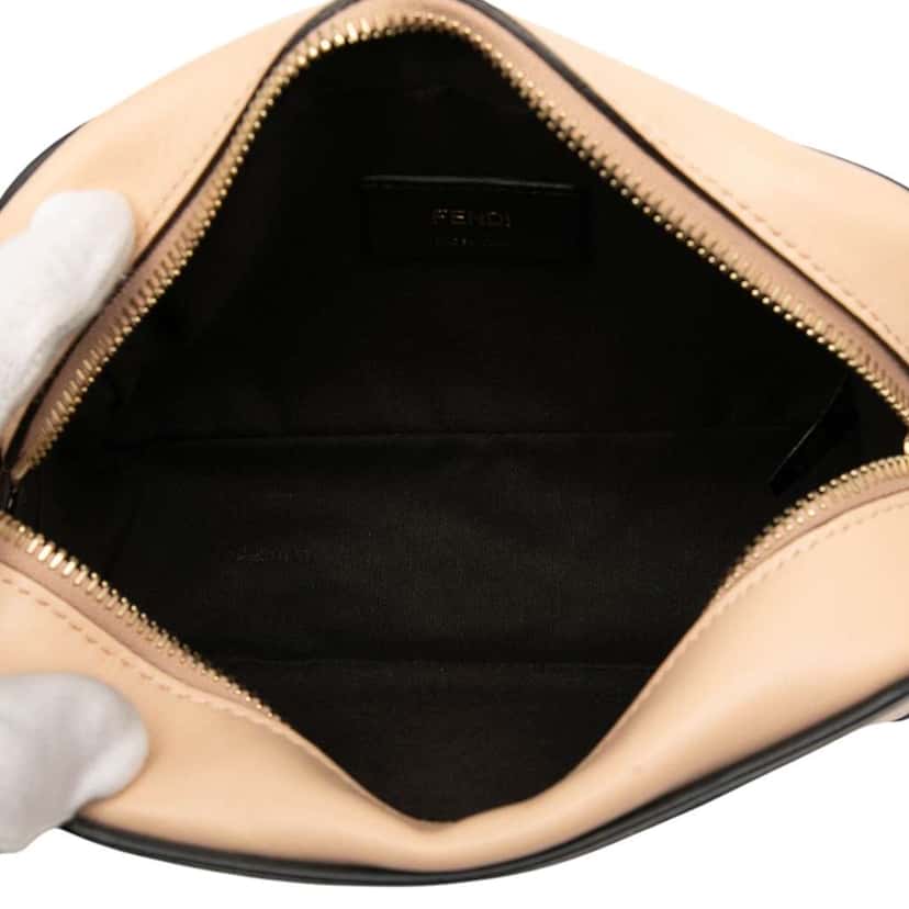 Fendi Mini Leather Stamp Patch 1974 Camera Bag Brown Leather Good condition - Model View