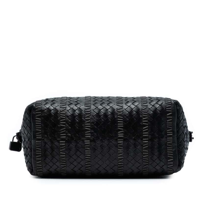 Bottega Veneta Nappa Intrecciato Stitched Handbag Black Leather Good condition - Inside View