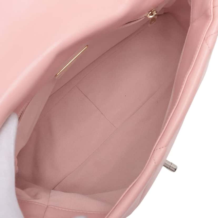 Chanel Large Lambskin 19 Flap Pink Leather Good condition - Inside View
