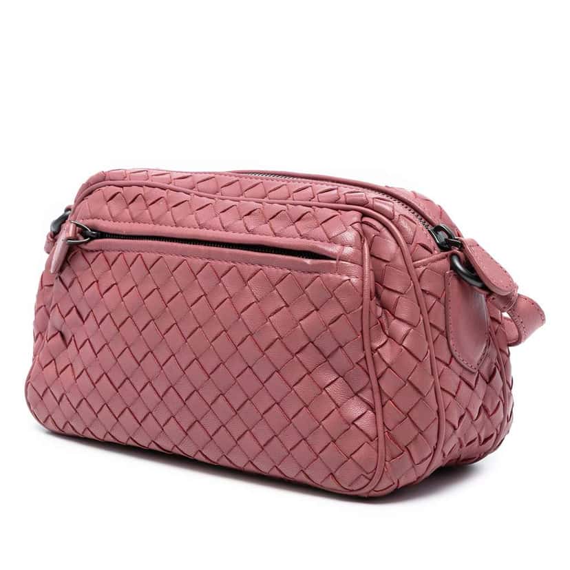 Bottega Veneta Nappa Intrecciato Crossbody Pink Leather Good condition - Back View