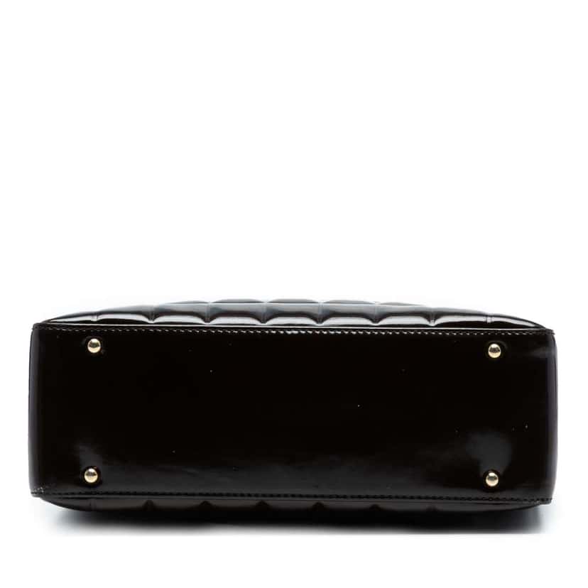 Chanel CC Chocolate Bar Patent Shoulder Bag Brown Leather Good condition - Inside View
