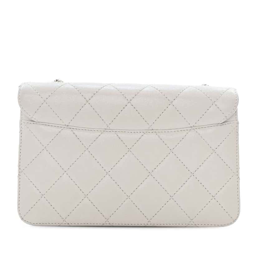 Chanel Mini Lambskin Beauty Lock Flap White Leather Good condition - Back View