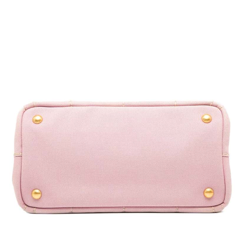 Prada Small Canvas Canapa Logo Satchel Pink Canvas Good condition - Inside View
