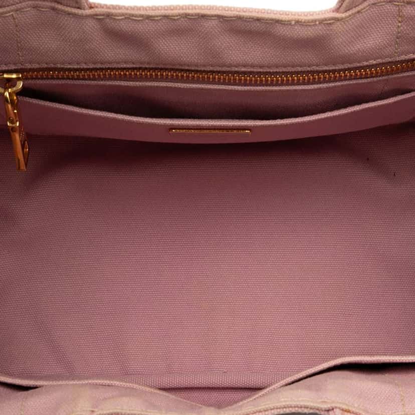 Prada Small Canvas Canapa Logo Satchel Pink Canvas Good condition - Model View