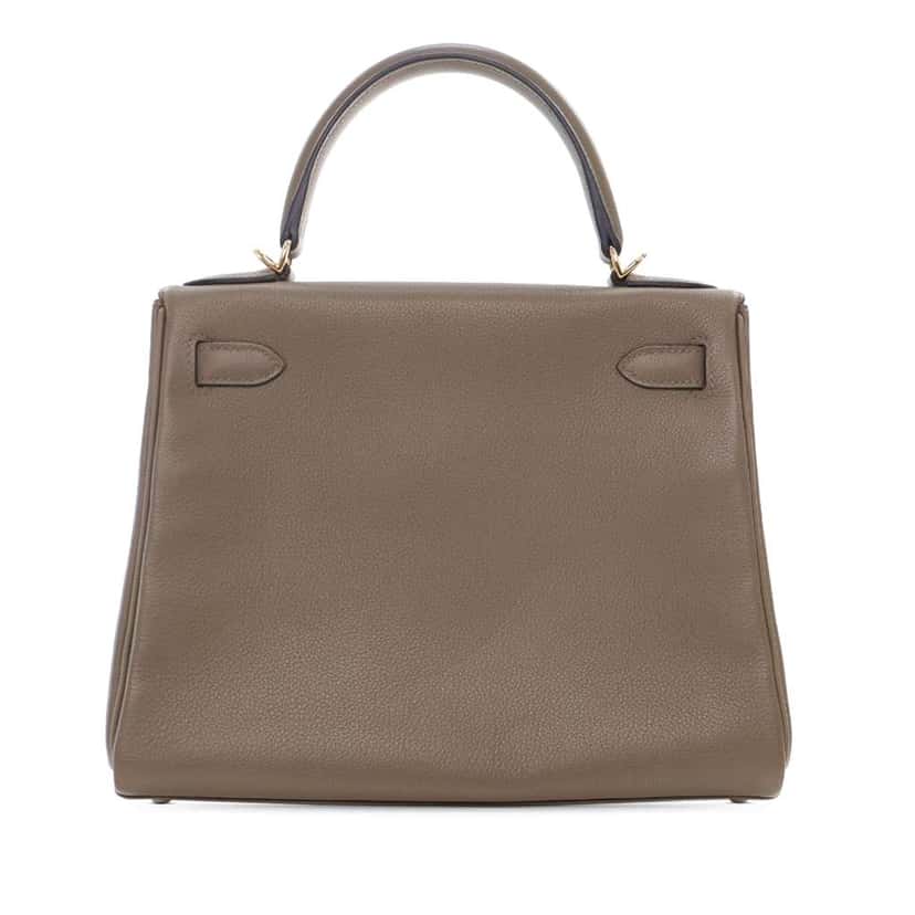 Hermès Evercolor Kelly II Retourne 28 Brown Leather Good condition - Back View