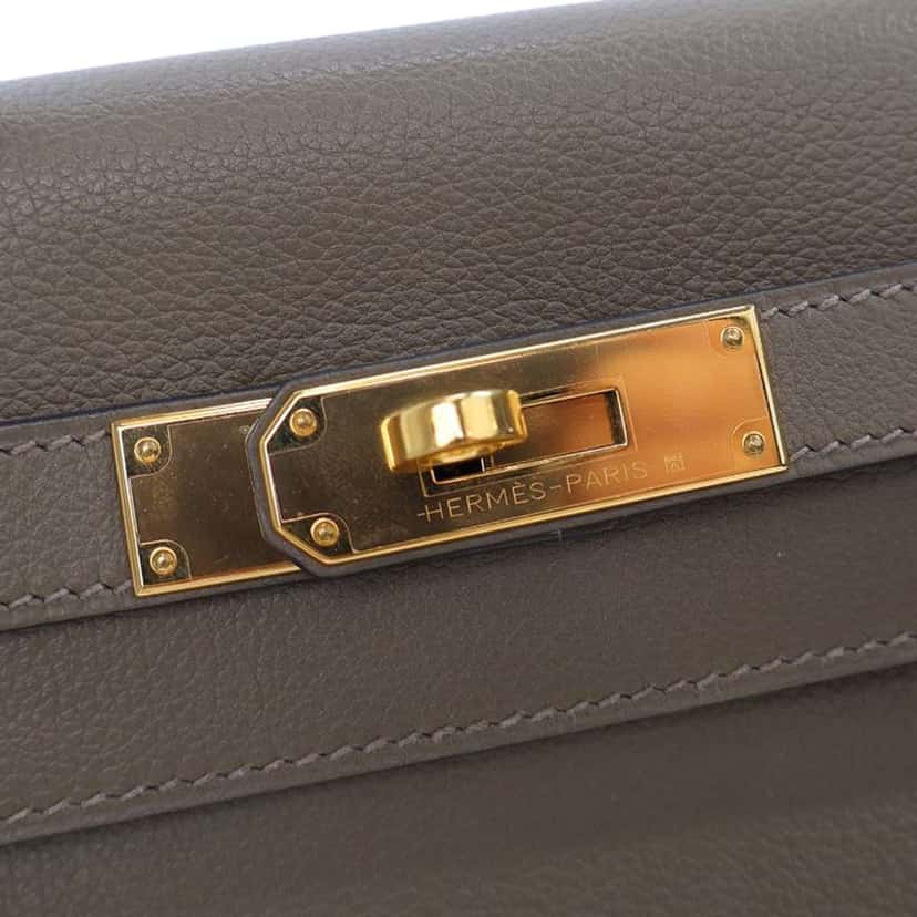 Hermès Evercolor Kelly II Retourne 28 Brown Leather Good condition - Box View