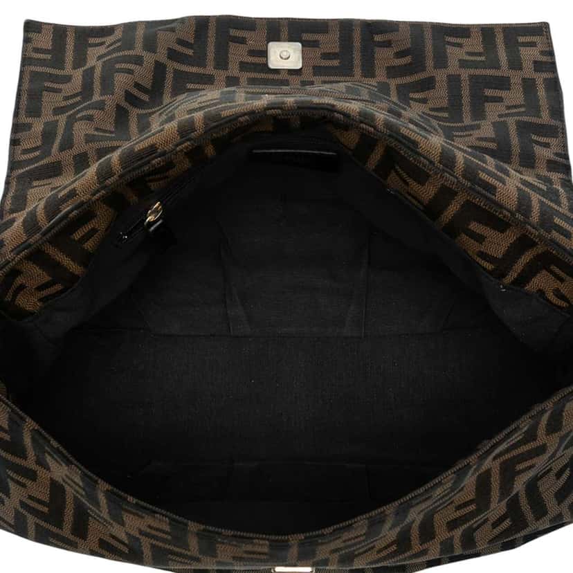 Fendi Zucca Canvas Mia Flap Shoulder Bag Brown Canvas Good condition - Model View