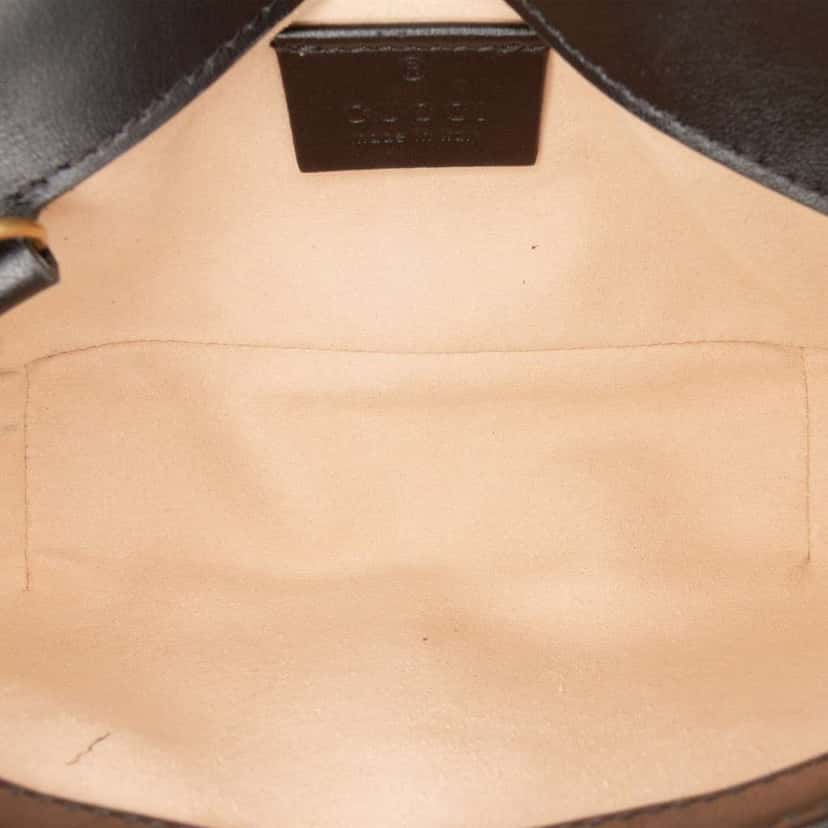 Gucci Mini GG Marmont Matelasse Leather Flap Crossbody Black Leather Good condition - Box View