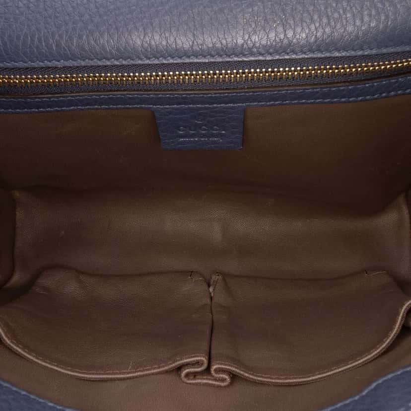 Gucci Medium Leather Miss Bamboo Crossbody Blue Leather Good condition - Model View
