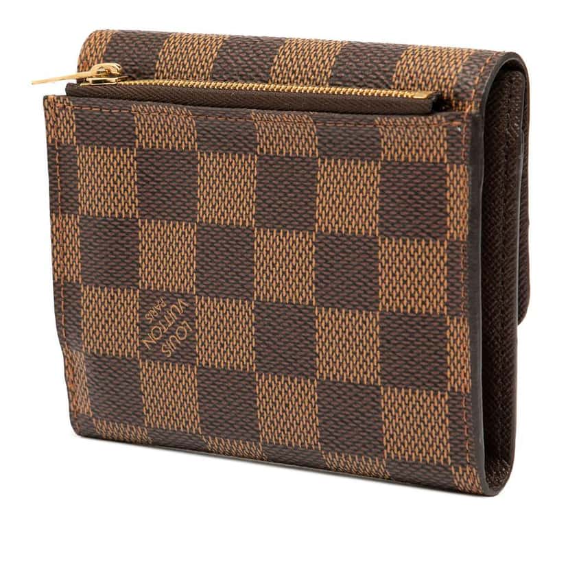 Louis Vuitton Damier Ebene Anais Compact Wallet Brown Good condition - Back View