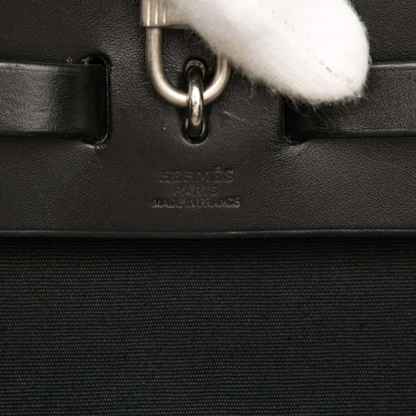 Hermès Toile Herbag PM Black Canvas Good condition - Box View