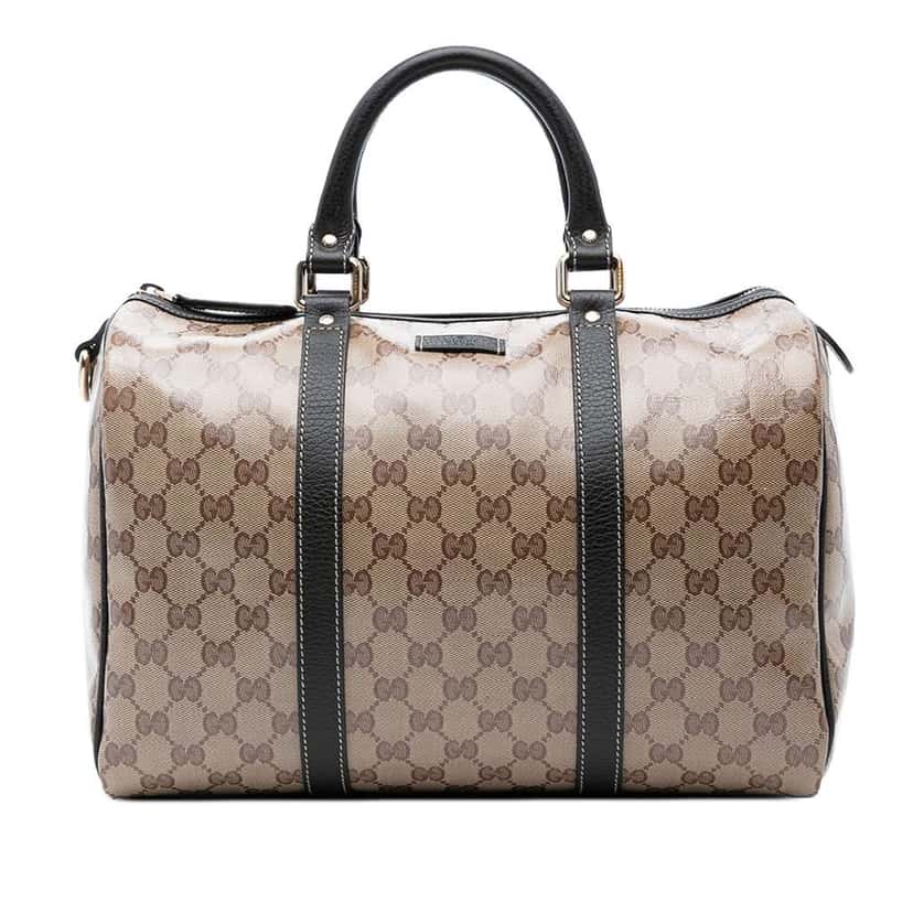 Gucci Medium GG Crystal Joy Boston Bag Brown Canvas Good condition - Front View