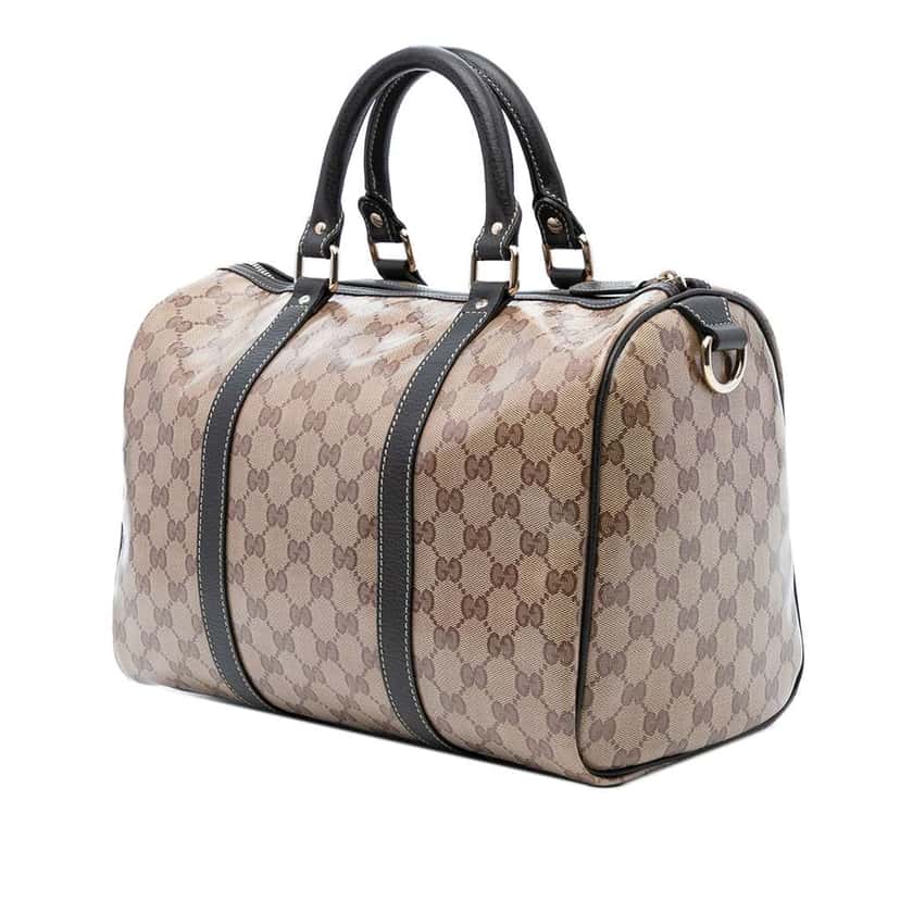 Gucci Medium GG Crystal Joy Boston Bag Brown Canvas Good condition - Back View