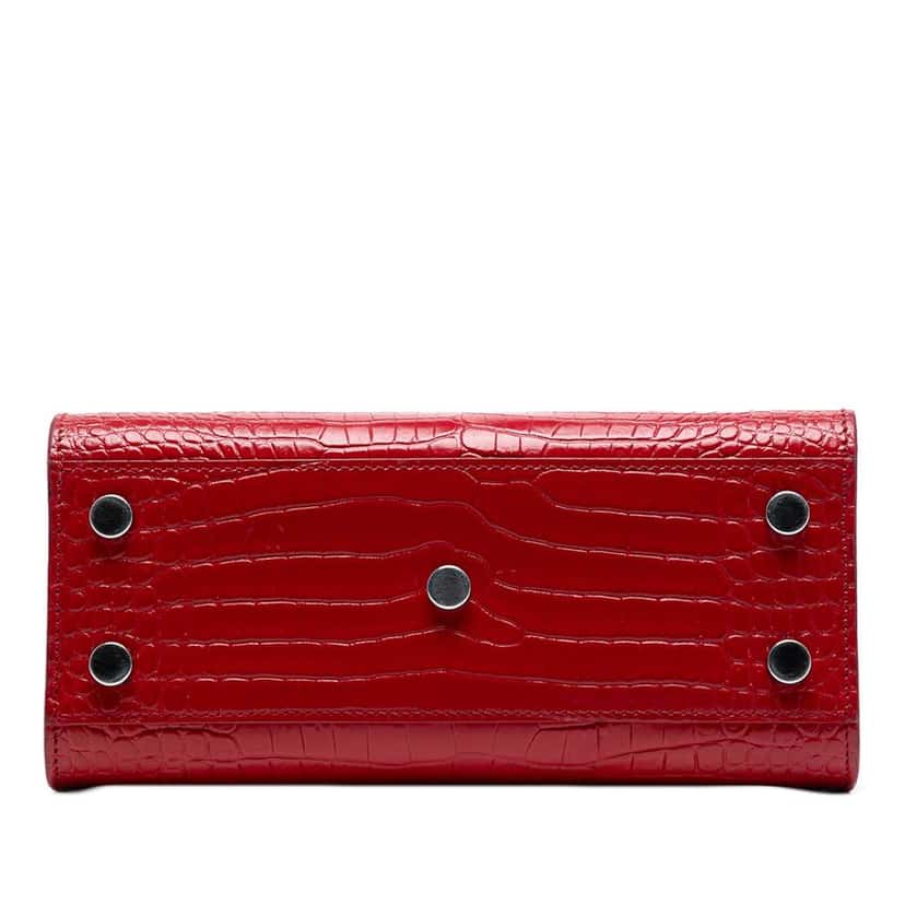 Saint Laurent Nano Embossed Leather Sac De Jour Satchel Red Leather Good condition - Inside View