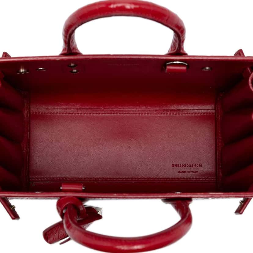 Saint Laurent Nano Embossed Leather Sac De Jour Satchel Red Leather Good condition - Model View