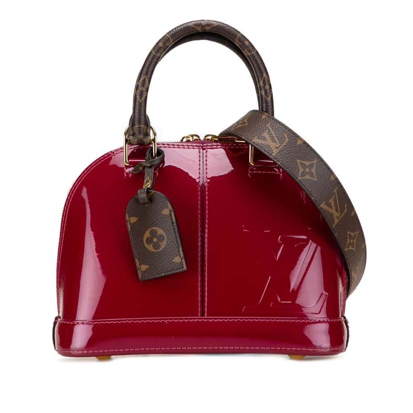 Louis Vuitton Vernis Miroir Alma BB Purple Leather Good condition - Front View