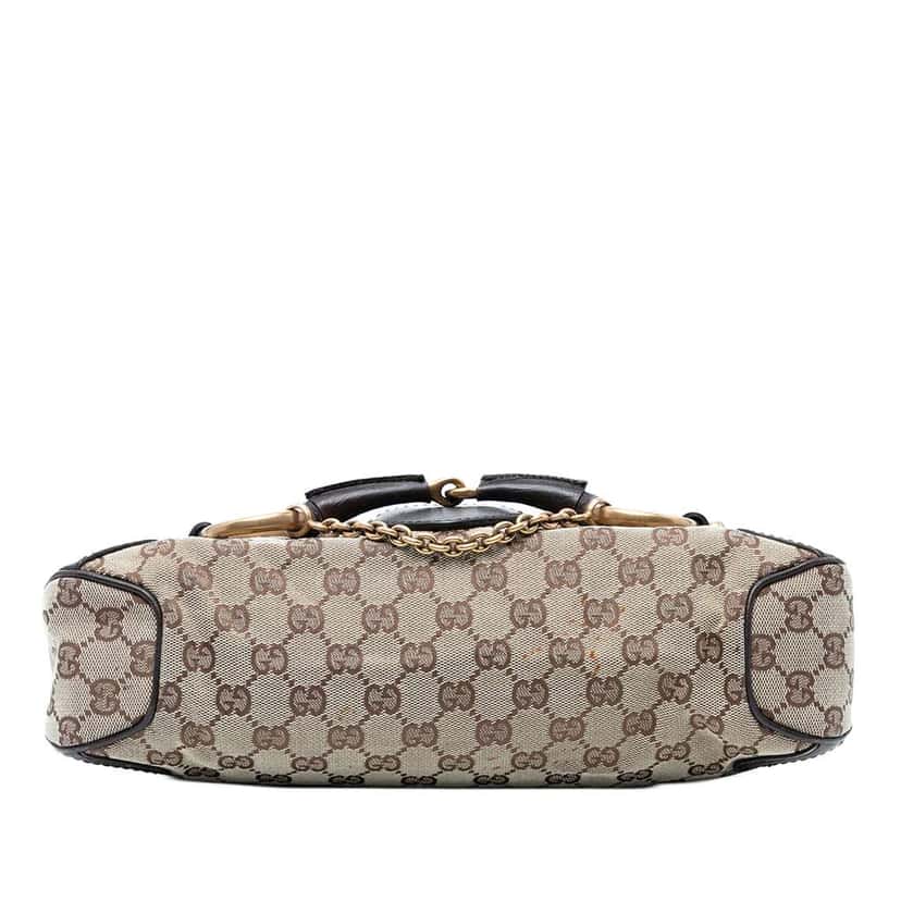 Gucci GG Canvas Horsebit Shoulder Bag Brown Canvas Good condition - Inside View