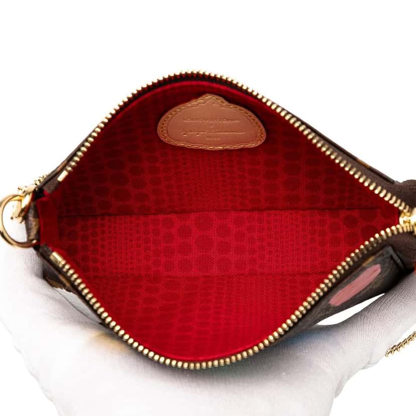 Louis Vuitton Yayoi Kusama Monogram Painted Dots Mini Pochette Accessoires Brown Good condition - Model View