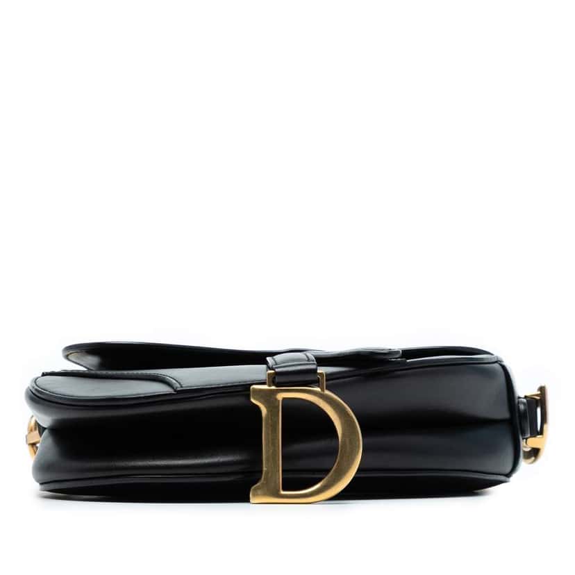 Dior Mini Smooth Calfskin Saddle Bag Black Leather Very good condition - Inside View