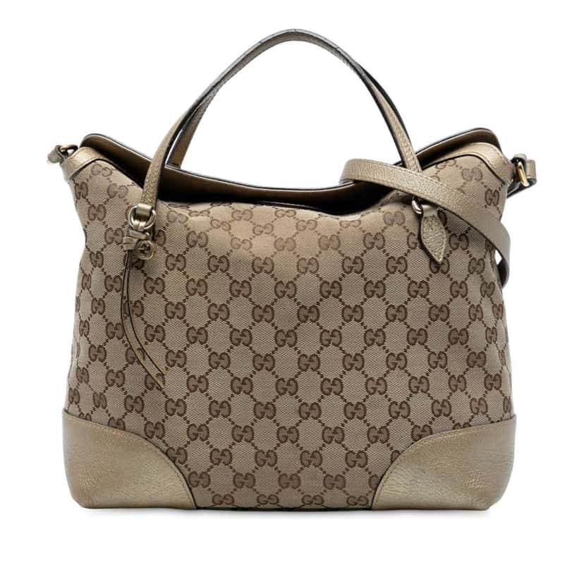 Gucci Medium GG Canvas Bree Satchel Brown Canvas Good condition - Front View
