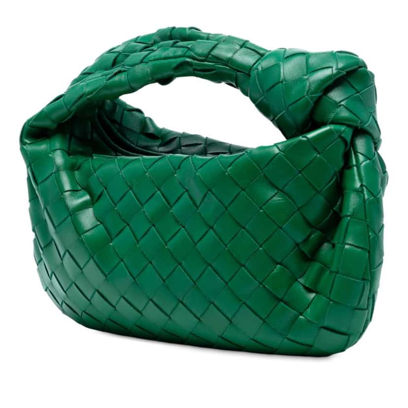 Bottega Veneta Mini Nappa Intrecciato Jodie Green Leather Good condition - Back View