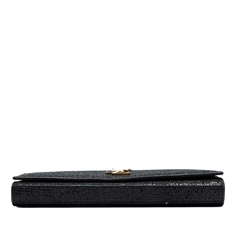 Saint Laurent Glitter Galactica Monogram Wallet on Chain Black Leather Good condition - Inside View