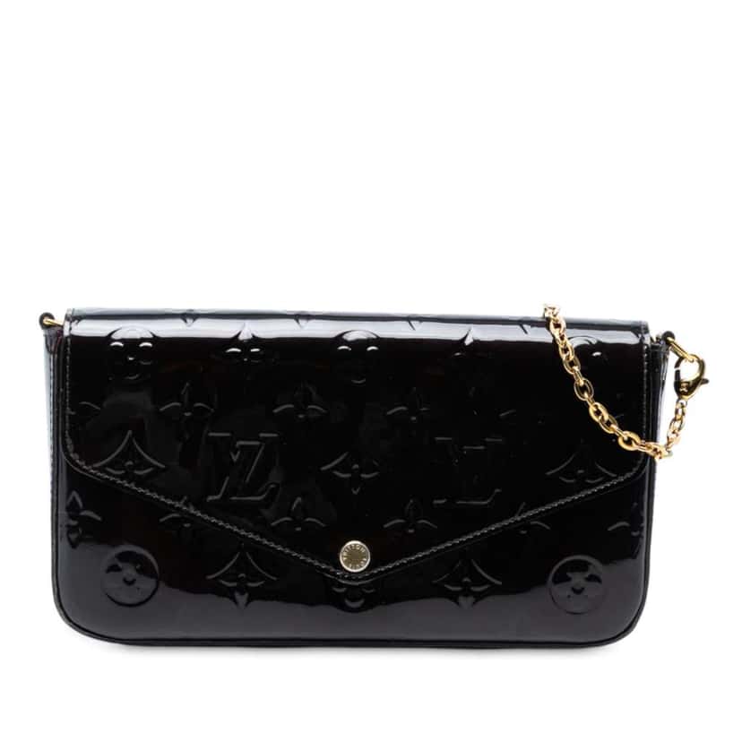 Louis Vuitton Monogram Vernis Pochette Felicie Purple Leather Good condition - Front View