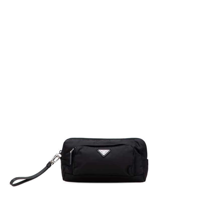 Prada Tessuto Clutch Black Good condition - Front View