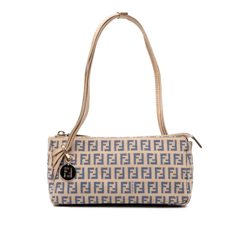 Fendi Zucchino Canvas Triple Strap Pochette Shoulder Bag Brown Canvas Good condition - Front View