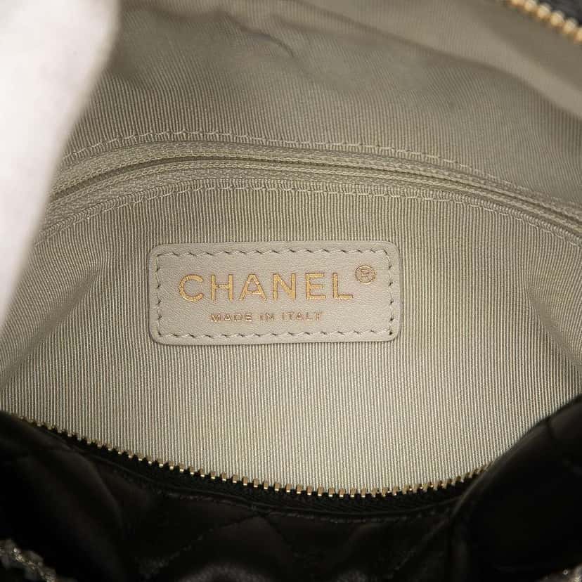 Chanel CC Quilted Lambskin Tweedy Bowler Bag Black Leather Good condition - Box View