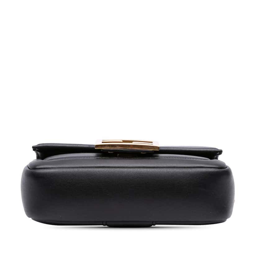 Fendi Mini Nappa Apolo Chain Baguette Shoulder Bag Black Leather Good condition - Inside View