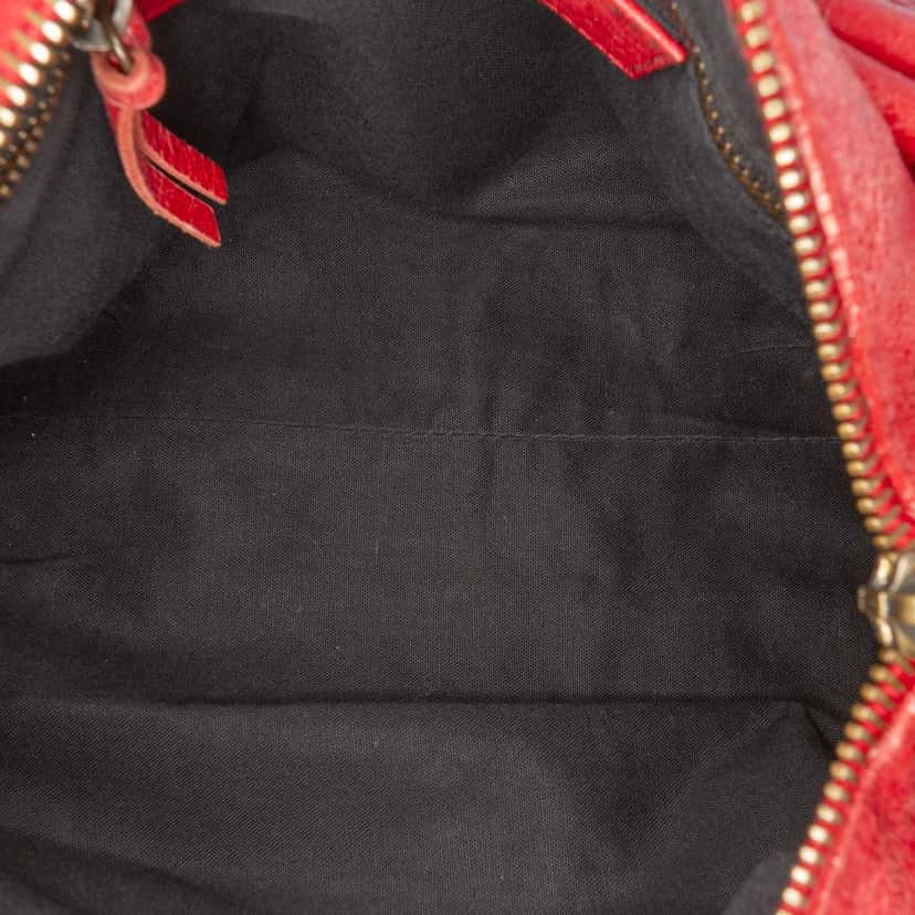 Balenciaga Mini Lambskin Motocross Twiggy Satchel Red Leather Good condition - Model View