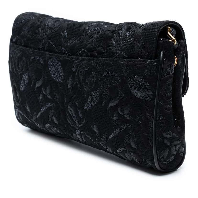 Prada Tessuto Lurex Flap Crossbody Black Good condition - Back View