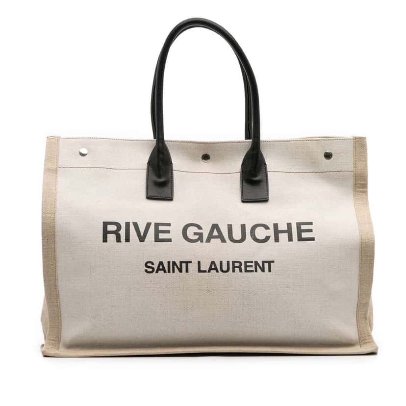 Saint Laurent Canvas Rive Gauche Tote Brown Canvas Good condition - Front View