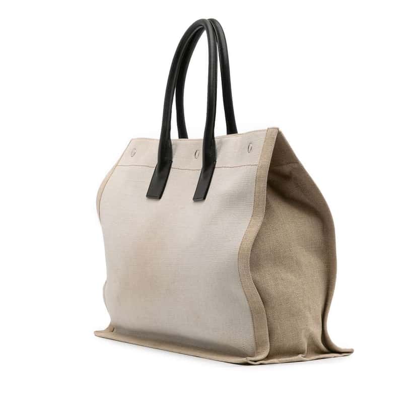 Saint Laurent Canvas Rive Gauche Tote Brown Canvas Good condition - Back View