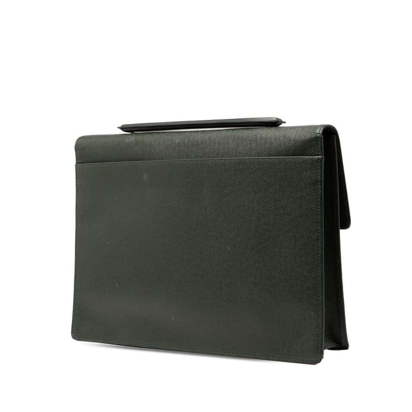 Louis Vuitton Taiga Porte Documents Angara Green Leather Good condition - Back View