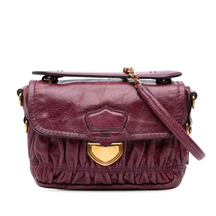 Prada Mini Nappa Gaufre Satchel Purple Leather Good condition - Front View