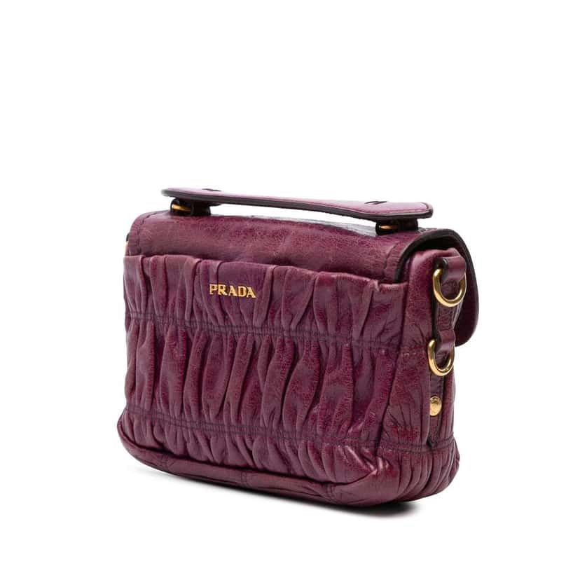 Prada Mini Nappa Gaufre Satchel Purple Leather Good condition - Back View