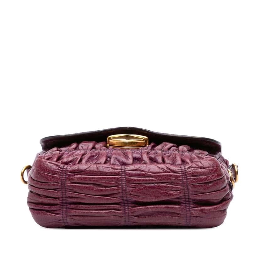 Prada Mini Nappa Gaufre Satchel Purple Leather Good condition - Inside View