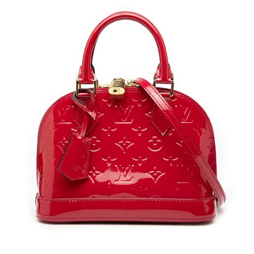 Louis Vuitton Monogram Vernis Alma BB Red Leather Good condition - Front View