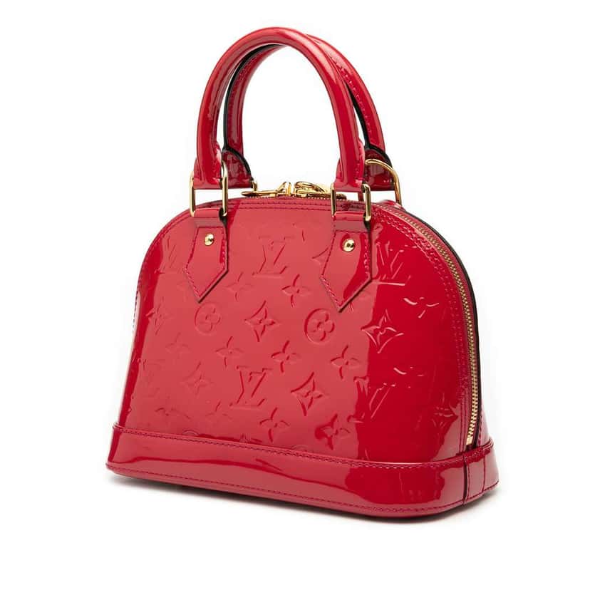Louis Vuitton Monogram Vernis Alma BB Red Leather Good condition - Back View
