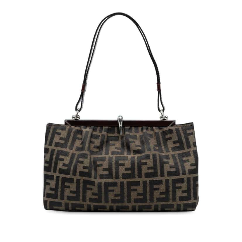 Fendi Zucca Canvas Frame Handbag Brown Canvas Good condition - Front View