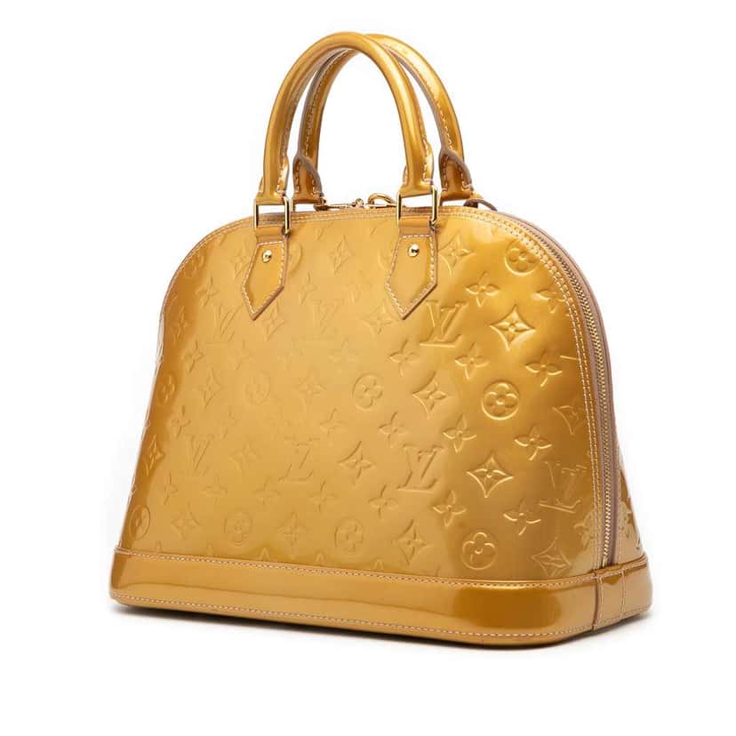 Louis Vuitton Monogram Vernis Alma PM Gold Leather Good condition - Back View