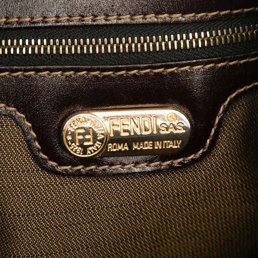 Fendi Zucca Canvas Hobo Bag Brown Canvas Good condition - Box View