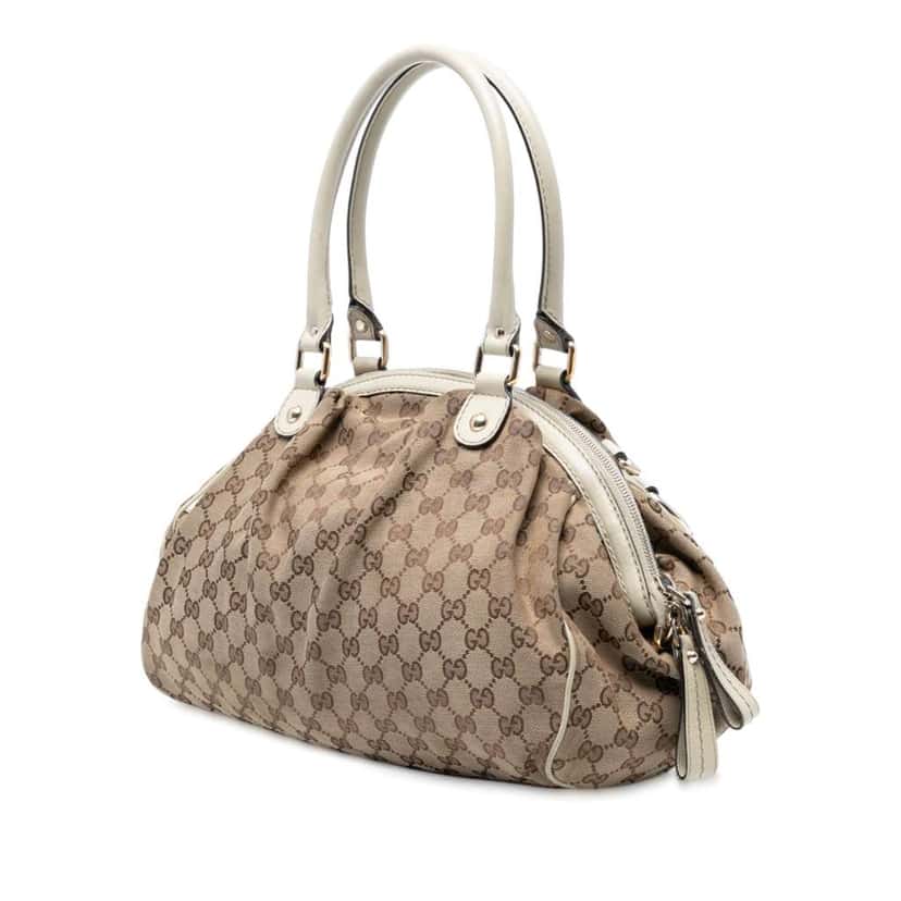 Gucci GG Canvas Sukey Satchel Brown Canvas Good condition - Back View
