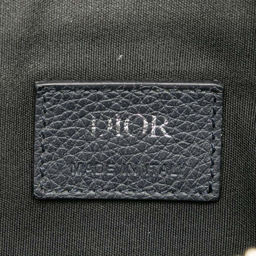 Dior Grained Calfskin Saddle Bag Blue Leather Very good condition - Box View