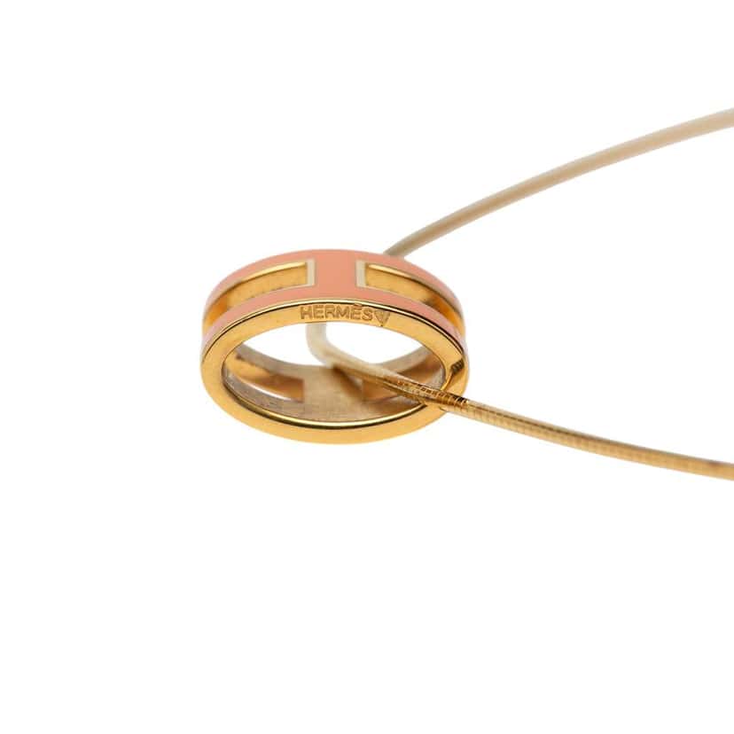 Hermès Gold Plated Enamel Pop H Pendant Necklace Gold Metal Good condition - Model View