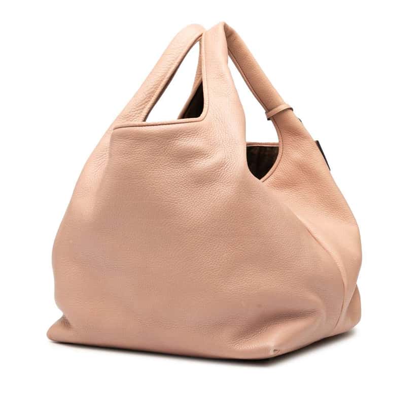 Loewe Calfskin Calle Lock Shoulder Bag Brown Leather Very good condition - Back View
