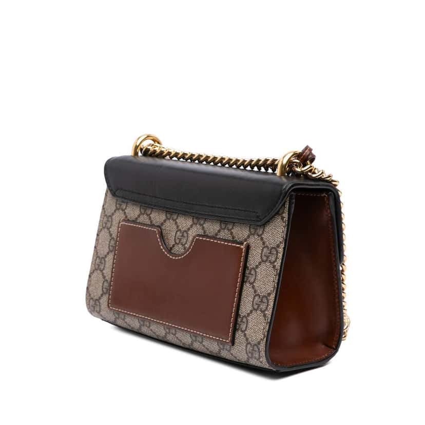 Gucci Small GG Supreme Padlock Crossbody Brown Canvas Good condition - Back View